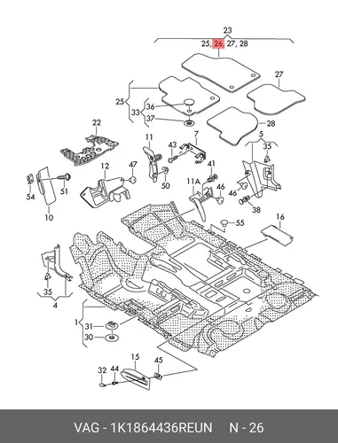 Коврики в салон VAG 1K1864436REUN