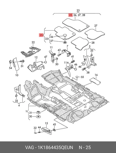 Коврики в салон VAG 1K1864435QEUN