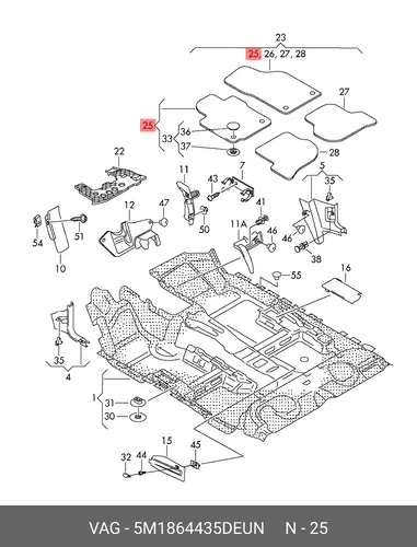 Коврики в салон VAG 5M1864435DEUN