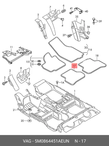 Коврики в салон VAG 5M0864451AEUN