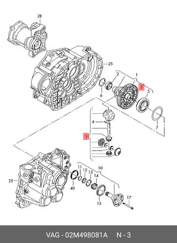 компл. конич. сателлитов 02M498081A VAG