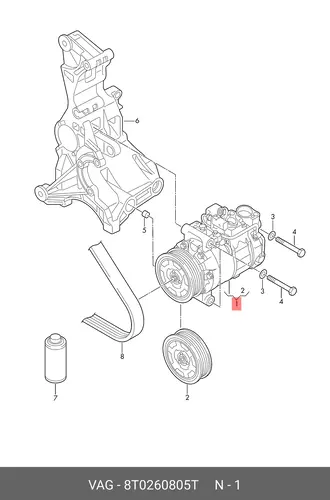 Компрессор климатической уст. 8T0260805T VAG