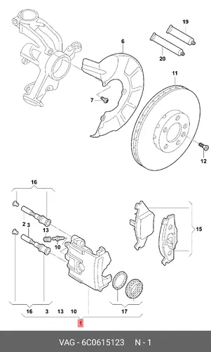 Корпус суппорта 6C0615123 VAG