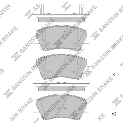 Тормозные колодки дисковые передняя ось SANGSIN SP1905