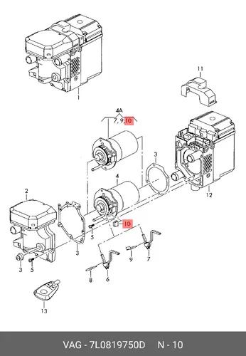 Кронштейн 7L0819750D VAG