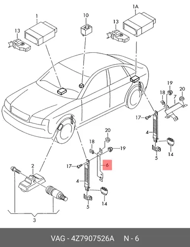 Кронштейн антенны 4Z7907526A VAG