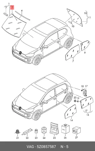 КРОНШТЕЙН ВНУТРЕННЕГО ЗЕРКАЛА  5Z0857587 VAG