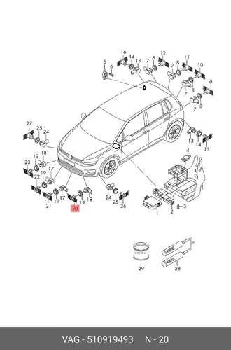 Кронштейн датчика 510919493 VAG