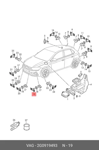 Кронштейн датчика 2G0919493 VAG