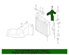 Кронштейн дополнительного радиатора ОЖ 8J0121264F VAG