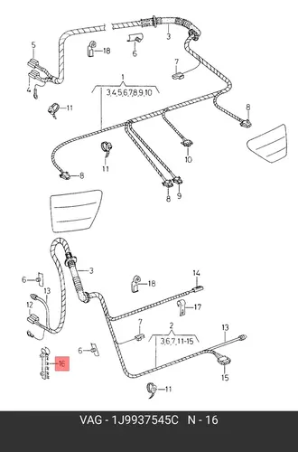 Кронштейн корпуса разъема 1J9937545C VAG