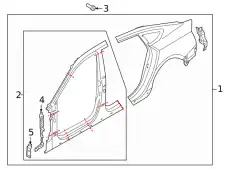 Кронштейн крыла 8W6809075A VAG