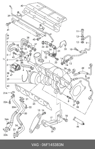 Кронштейн облицовки 06F145383N VAG