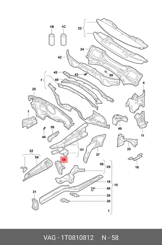 Кронштейн опоры двигателя 1T0810812 VAG