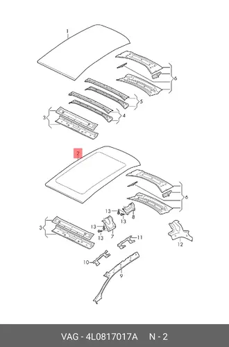 Крыша 4L0817017A VAG