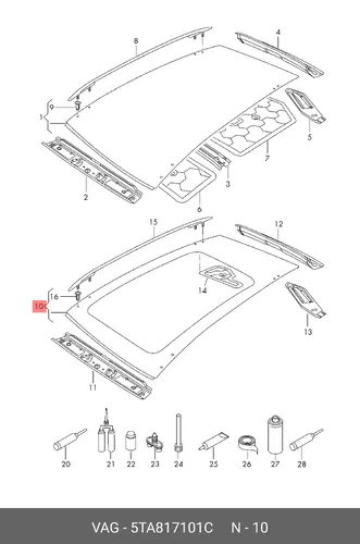 Крыша 5TA817101C VAG