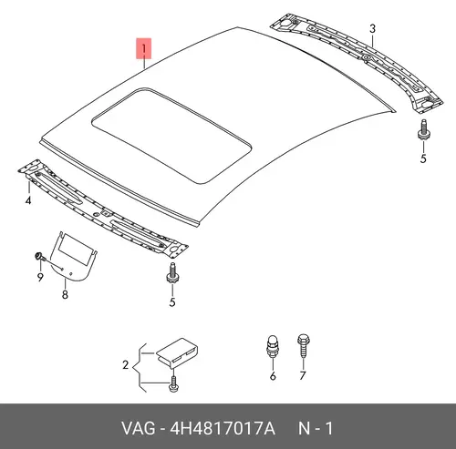 Крыша 4H4817017A VAG