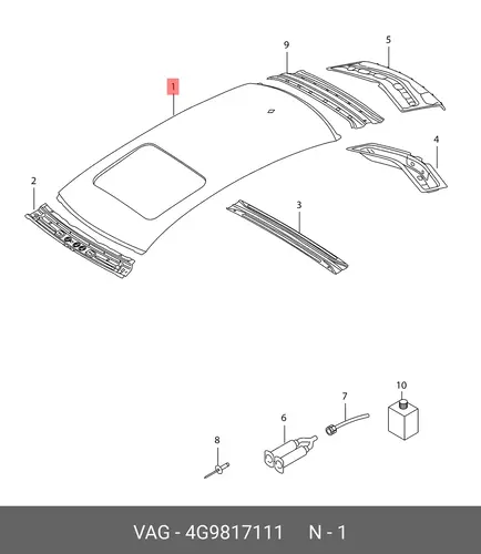 Крыша 4G9817111 VAG
