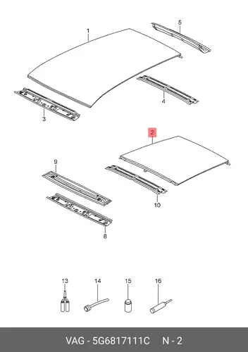 Крыша 5G6817111C VAG