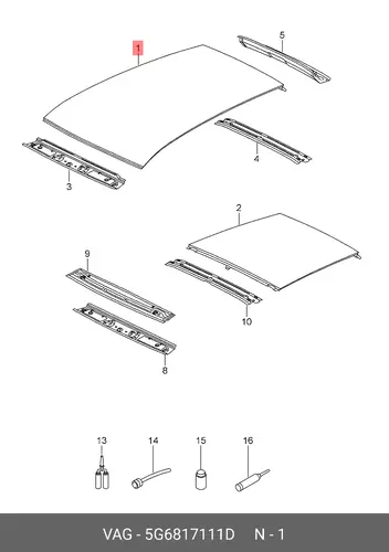 Крыша 5G6817111D VAG