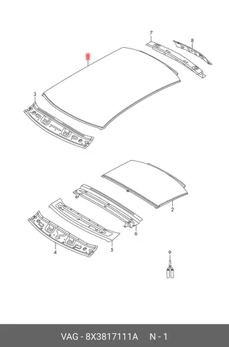Крыша 8X3817111A VAG
