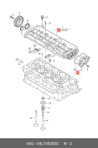 Прокладка ГБЦ VAG 04L109283C