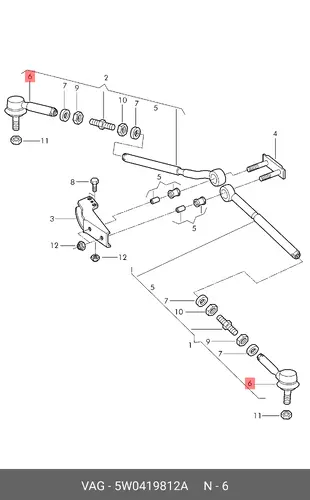 Рулевой наконечник VAG 5W0419812A