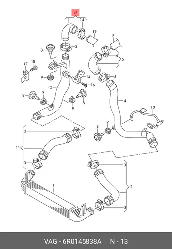 Напорный шланг 6R0145838A VAG