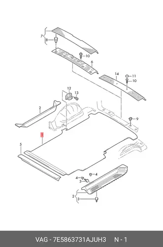 Коврики в салон VAG 7E5863731AJUH3