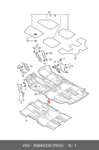 Коврики в салон VAG 5NB863367D62U
