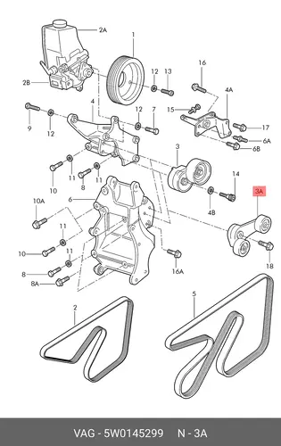 Натяжитель с демпфером 5W0145299 VAG
