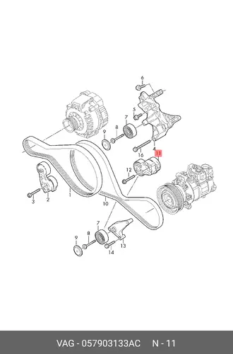 057903133AC BELTDAMPER VAG