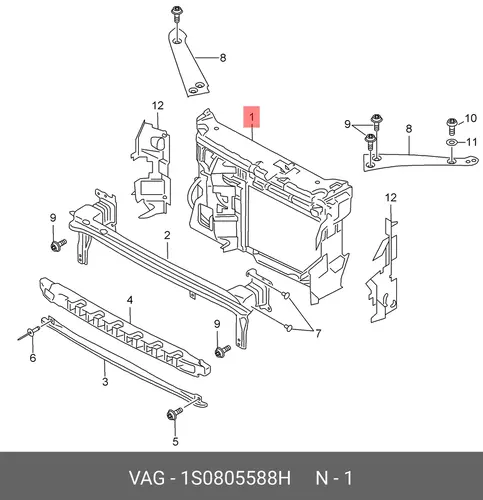 Несущая передняя панель 1S0805588H VAG