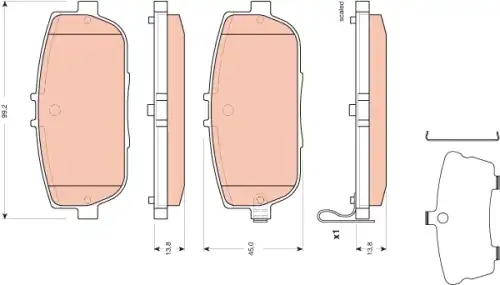 Тормозные колодки дисковые задняя ось TRW GDB3402