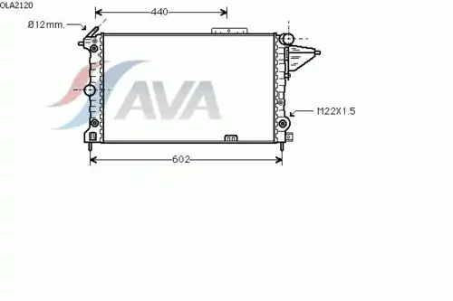Радиатор системы охлаждения двигателя AVA OLA2120