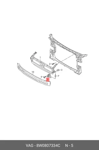 Опора 8W0807334C VAG