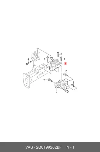 Опора двигателя 2Q0199262BF VAG