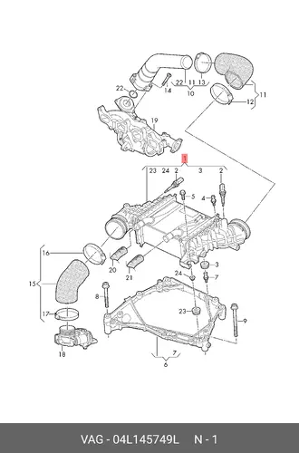 Интеркулер VAG 04L145749L