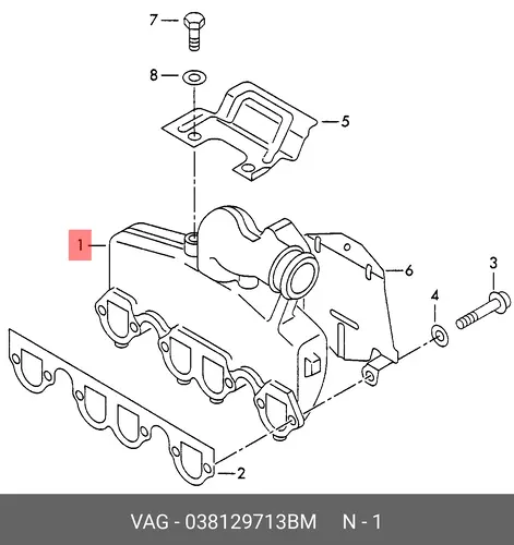 Коллектор выпускной VAG 038129713BM
