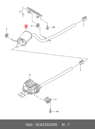 Передний глушитель 5C6253209D VAG