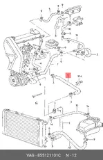патрубок радиатора Audi 855 121 101 C VAG