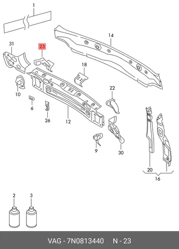 Пластина 7N0813440 VAG
