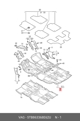 Коврики в салон VAG 5TB863368E62U