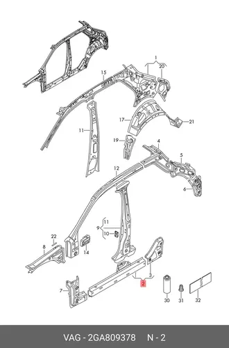 Порог 2GA809378 VAG