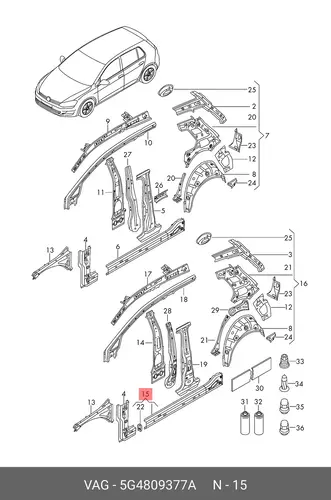 Порог 5G4809377A VAG