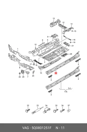 Порог 5Q0801251F VAG
