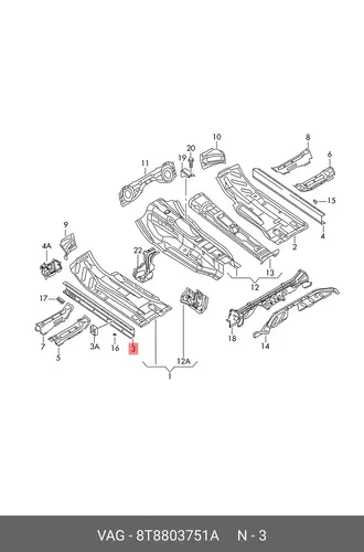 Порог 8T8803751A VAG