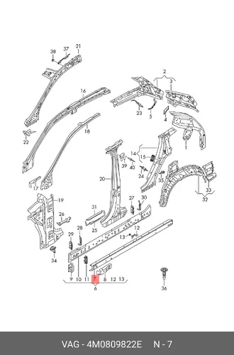 Порог 4M0809822E VAG