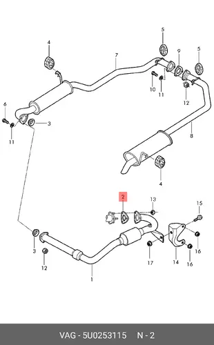 Прокладка 5U0253115 VAG