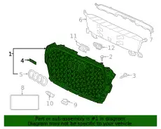 Решетка радиатора VAG 8W6853651AKWJF
